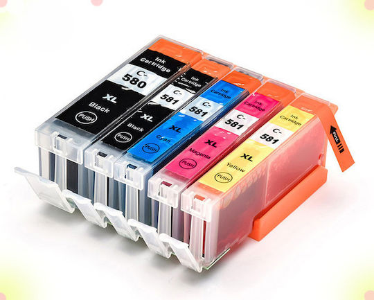 Πακέτο Συμβατών Μελανιών Εκτυπωτή InkJet Canon Μαύρο 5τμχ