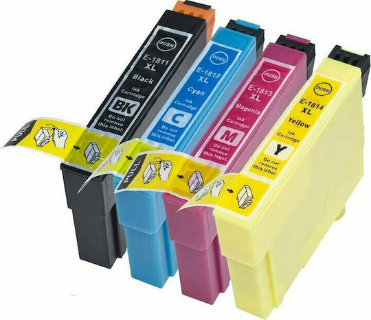 T18 18xl Πακέτο Συμβατών Μελανιών Εκτυπωτή InkJet Epson Πολλαπλό (Color) 4τμχ