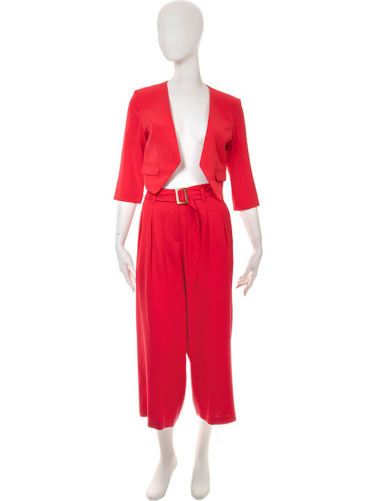 V-neck Roșu Bolero de damă