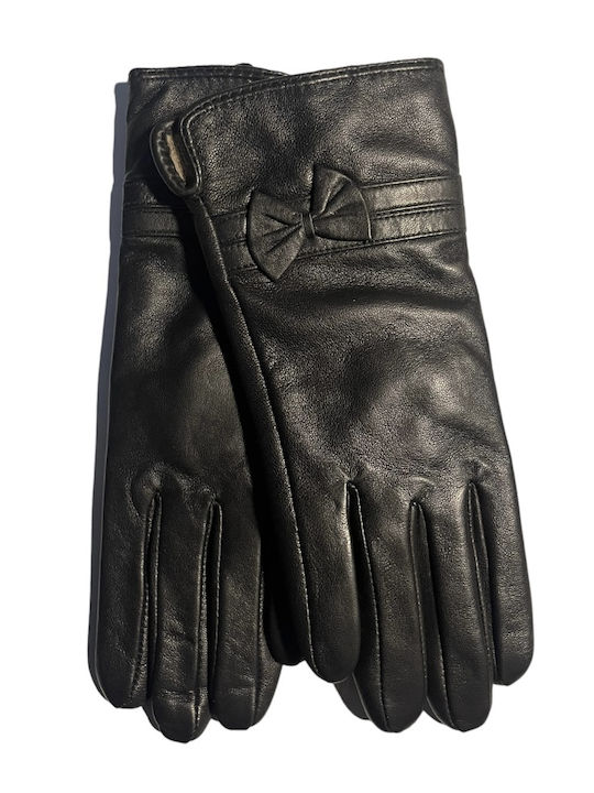 MARKOS LEATHER B-03 Μαύρα Γυναικεία Δερμάτινα Γάντια