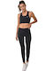Leggings Pentru Instruire Colanti Cropped De Dama Cu Strângere Push Up Negru