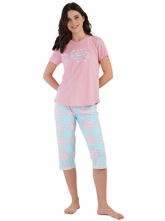 Vienetta Secret Summer Women's Pyjama Set Cotton Rose Vienetta