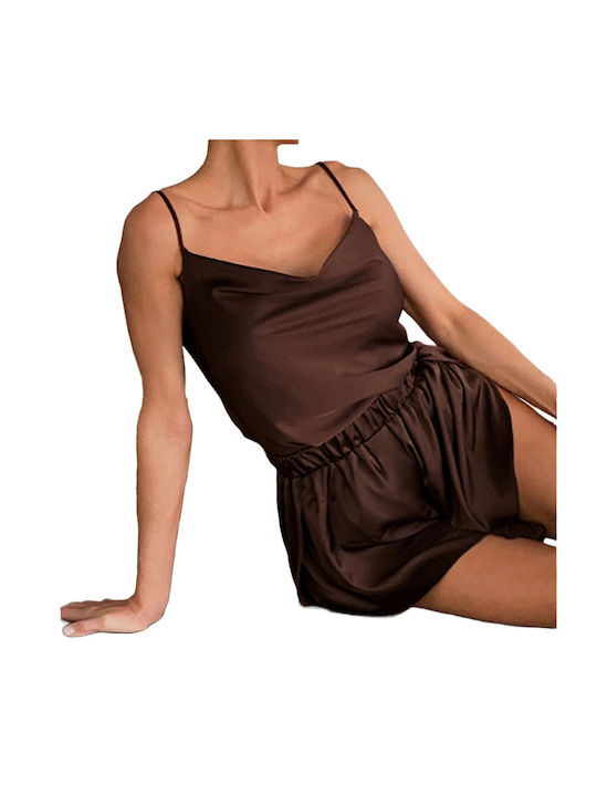 La Lolita Amsterdam Summer Satin Babydoll Brown