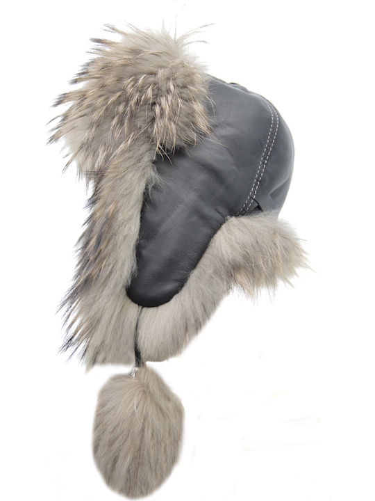 Earflap Ανδρικός Σκούφος Πλεκτός σε Γκρι χρώμα