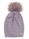 Pom Pom Beanie Γυναικείος Σκούφος Πλεκτός σε Λιλά χρώμα