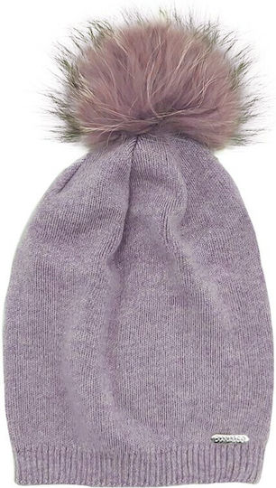 Pom Pom Beanie Frauen Beanie Gestrickt in Flieder Farbe