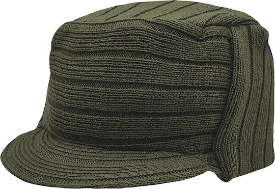 Beanie Unisex Σκούφος Πλεκτός σε Χακί χρώμα