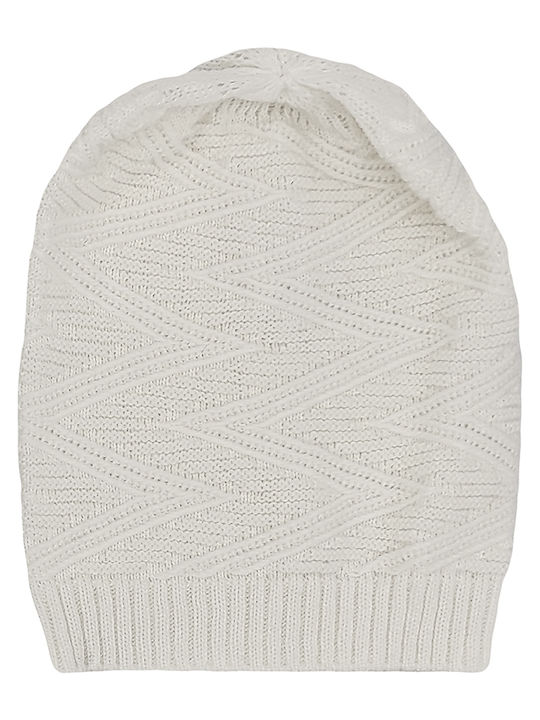 Beanie Γυναικείος Σκούφος Πλεκτός σε Λευκό χρώμα