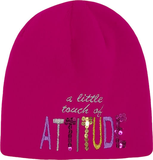 Beanie Frauen Beanie Gestrickt in Fuchsie Farbe