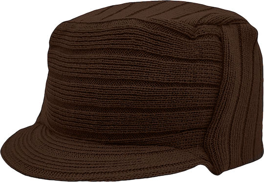 Knitted Beanie Cap Brown