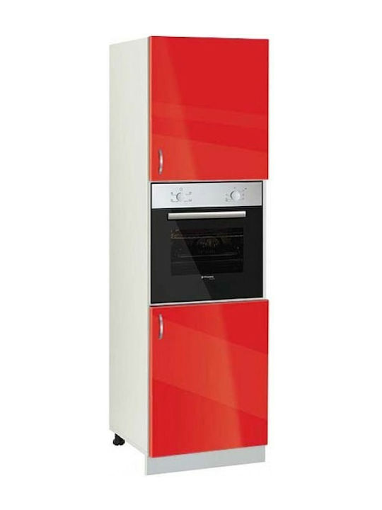 Upper Oven Cabinet Floor Red 60x58x217pcs