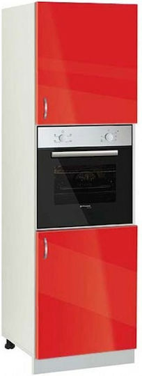 Ντουλάπι Άνω Φούρνου Δαπέδου Κόκκινο 60x58x217cm Ντουλάπι Άνω Φούρνου Δαπέδου Κόκκινο 60x58x217cm