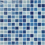 Πλακάκι Πισίνας Εξωτερικού Χώρου Κεραμικό Γυαλιστερό 2.5x2.5cm Μπλε