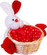 Easter Wicker Red Rabbit 7x15cm