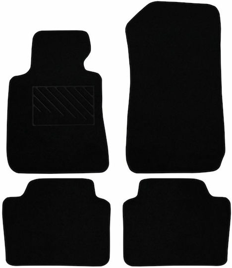 Autopataki Set of Front and Rear Mats 4pcs for BMW E34 Black