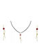 Tatu Moyo Set with Necklace & Earrings from Gold with Stones