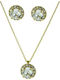 Exis Jewellery Σετ με Κολιέ & Σκουλαρίκια από Ασήμι Επιχρυσωμένο με Πέτρες