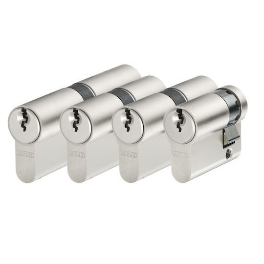 Abus Lock Cylinder Security E20np 45mm with 4 Keys Silver