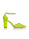 Shoe Art Green Heels with Strap