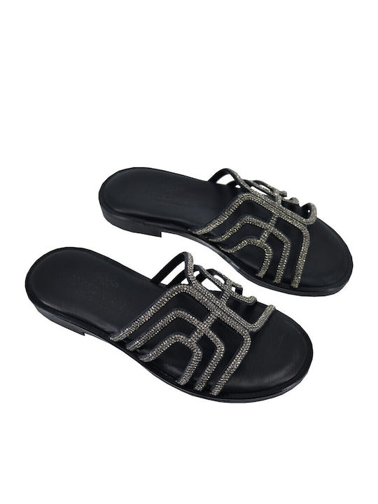 Sandale Casual Damă Din Piele Negru