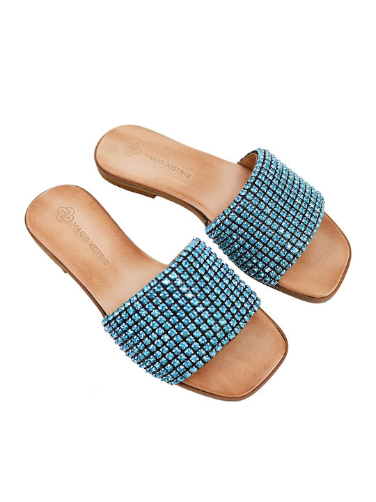 Sandale Casual Damă De Piele Albastru Deschis