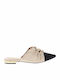 Flach Mules in Beige Farbe