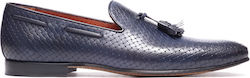 Perlamoda Per La Moda Δερμάτινα Ανδρικά Loafers σε Μπλε Χρώμα
