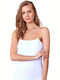 Sasha Women's Cotton T-Shirt with Spaghetti Strap White