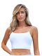 Women's Cotton T-Shirt with Spaghetti Strap White