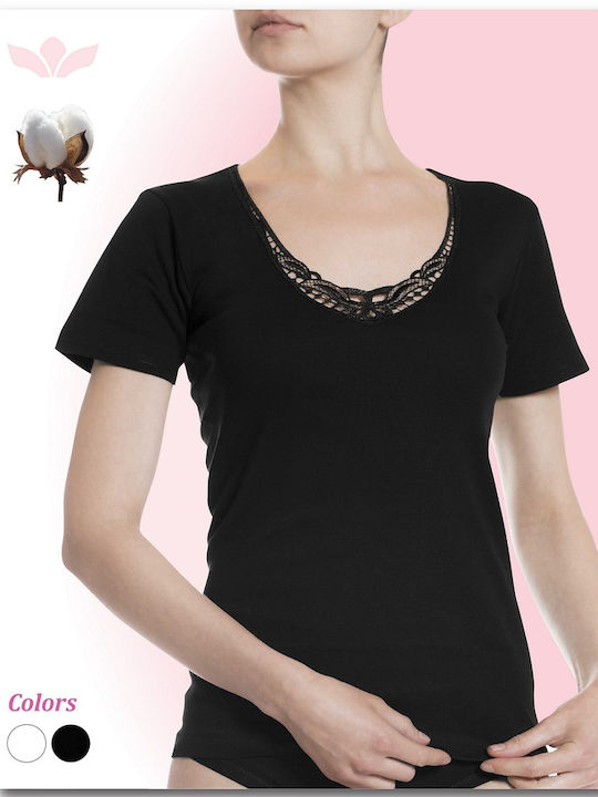 Diana Short Sleeve Black Tricou pentru femei