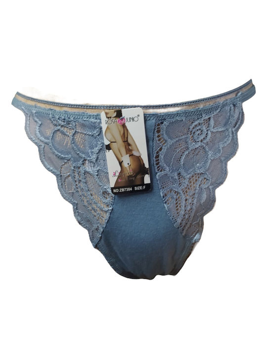 Join Women's String with Lace Light Blue