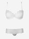 Norddiva Dantelat Set de Lenjerie Sutien cu Brazilia Alb