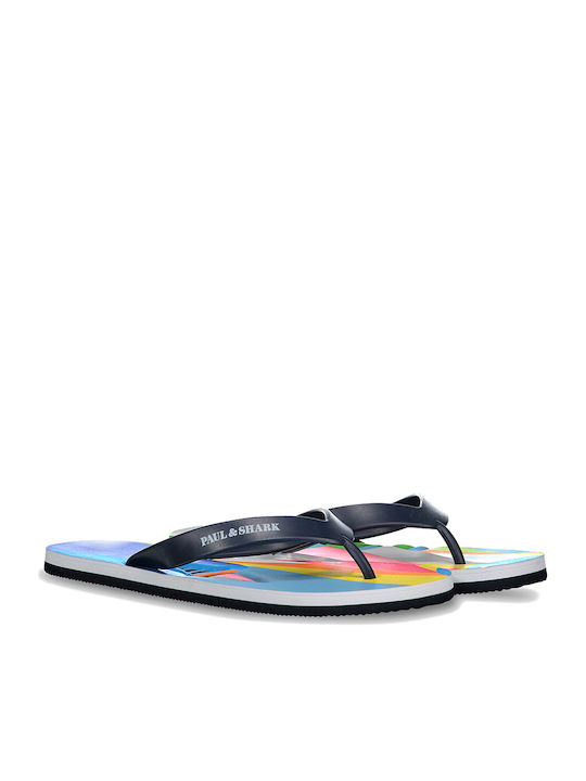 Paul & Shark Sails Print Colored Flags Ανδρικά Flip Flops Μπλε