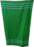 Cavalieri Green Cotton Beach Towel with Fringes 165x90cm