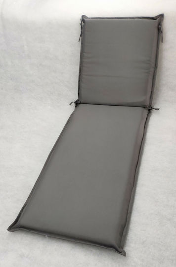 Epiplo-Fos Waterproof Sunbed Cushion with Backrest Gray 196x60cm