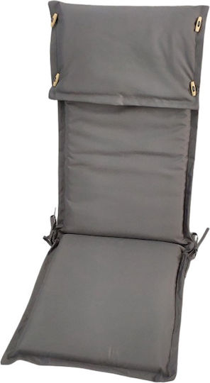 Epiplo-Fos Waterproof Garden Chair Cushion with Backrest Gray 48.5x119cm