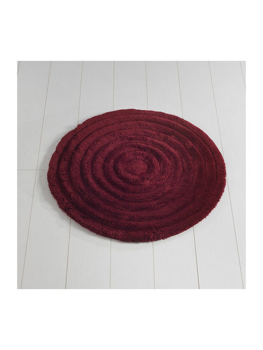 Bath Mat Round Red (#FF0000) Width 90cm