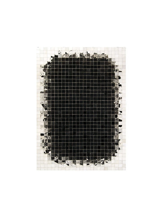 Casa Vogue Rug Rectangular Leather White Black