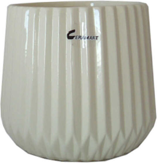 Ceramart Übertopf Keramik Beige 15x15x13εκ.