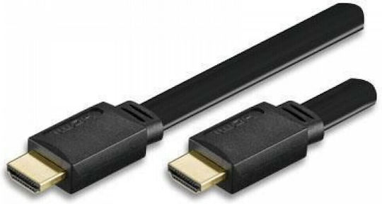 Techly Flat Cable HDMI male - HDMI male 5m Μαύρο