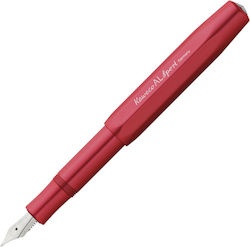 Kaweco Al Sport Deep Writing Pen Fine Red made of Aluminum with Blue Ink