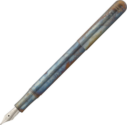 Kaweco Liliput Fireblue Füllfederhalter Extra breit Rote aus Stahl mit Blauer Tintenfarbe