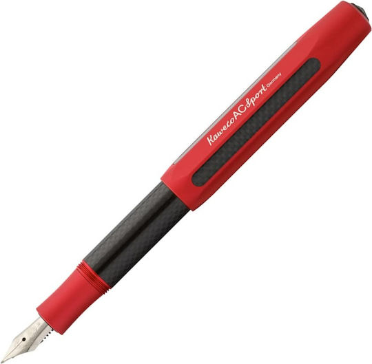 Kaweco Sport Füllfederhalter Extra Breit Rote aus Aluminium mit Blauer Tintenfarbe