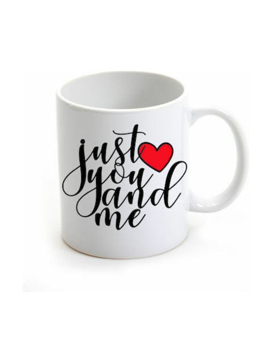 Just You Me Cană Ceramică Albă 325ml