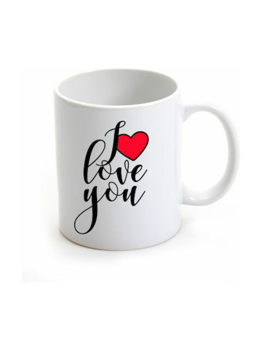 I Love You Becher Keramik Weiß 325ml