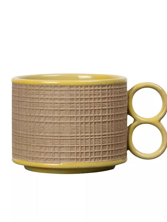 Leon Ceramic Brown Cup Set Beige