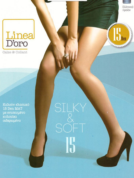 Linea D'oro Διάφανο Γυναικείο Καλσόν 15 Den Γκρι