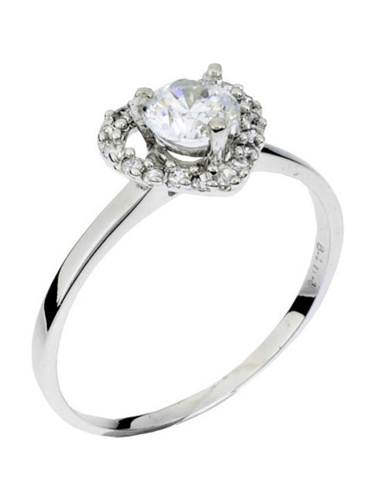 Single Stone from White Gold 14K