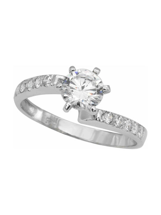 Single Stone from White Gold 14K