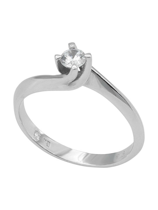 Single Stone from White Gold 9K